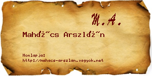 Mahács Arszlán névjegykártya